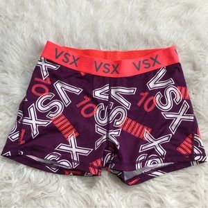 Victoria secret sport workout shorts Size large purple white red running spandex